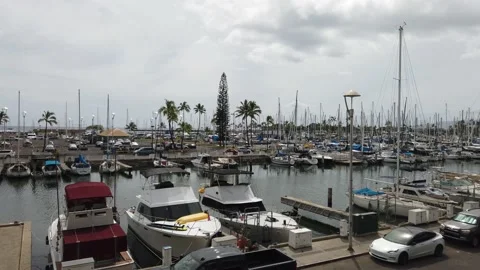 Overcast Day at the Marina Video stock 155362110