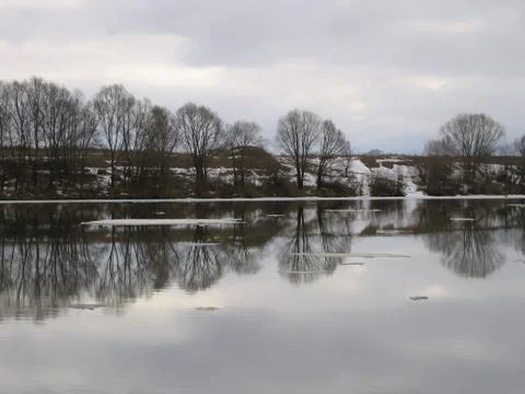 Overcast day on the river Stock Photos