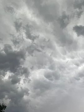 Overcast Grey Sky with Dramatic Cloud Formations Stock Photos