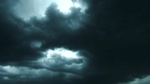 Overcast Heavy Storm Clouds of Cold Summer Stock Footage 335737319
