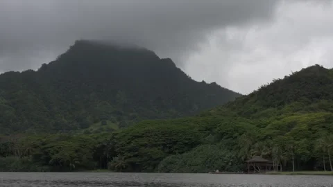 Overcast mountain at Kualoa Ranch Stock-Footage 314015541