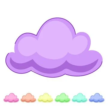 Overcast rain cloud vector cartoon graphic Stock Illustration