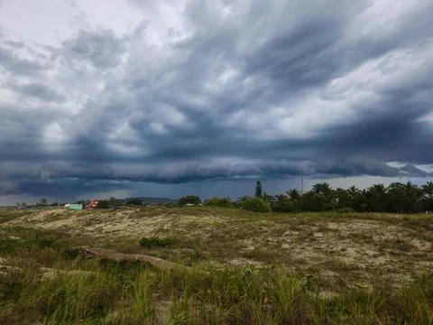 Overcast Sky over the Beach Stock Photos