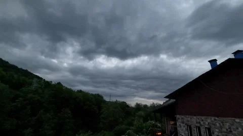 Overcast sky over a mountain resort Stock Footage 337302213