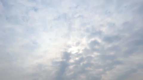 Overcast Sky with Sun Partially Visible Through Cloudscape Stock Footage 311531676