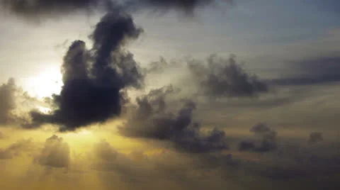Overcast sky with sun rays through the clouds. timelapse Stock Footage 25148853