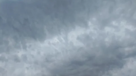 Overcast storm clouds moving slowly across dark cloudy sky Stock Footage 340878926