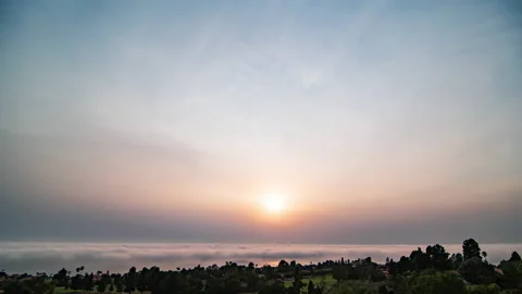 Overcast sunset timelapse over ocean Stock-Footage 222790461