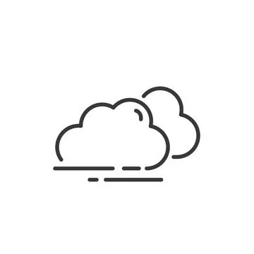 Overcast thin line icon. Clouds on the sky. Isolated weather vector illustrat Stock Illustration
