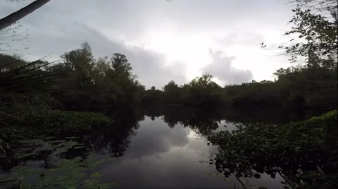 Overcast timelapse river scene Stock Footage 57248292