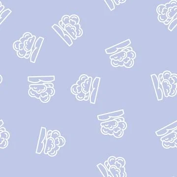 Overcast weather line vector seamless pattern 스톡 일러스트