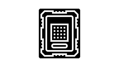 Overclocked cpu chip gaming pc glyph icon animation Stock Footage 326142672