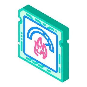 Overclocked cpu chip gaming pc isometric icon vector illustration Stock Illustration