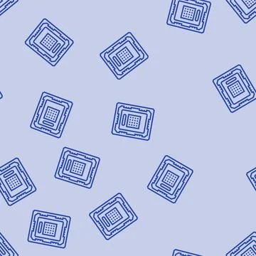 Overclocked cpu chip gaming pc line seamless pattern Illustrazione stock