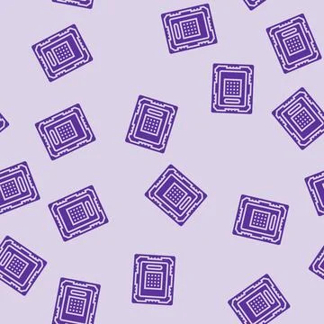 Overclocked cpu chip gaming pc glyph seamless pattern Illustrazione stock