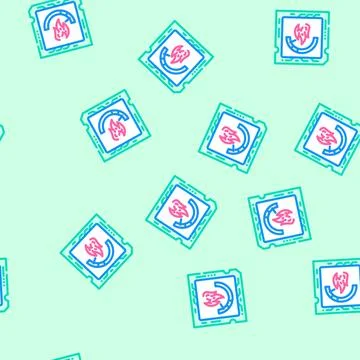 Overclocked cpu chip gaming pc vector seamless pattern Stock Illustration
