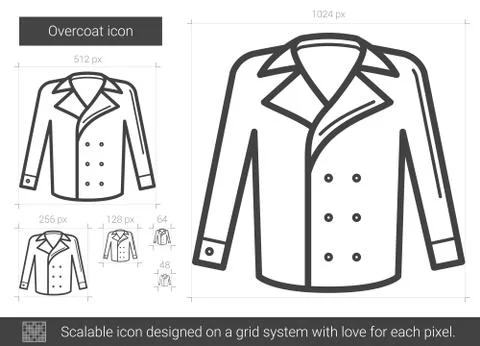 Overcoat line icon. Stock Illustration