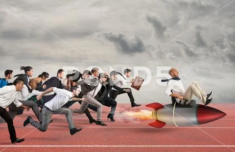 Overcome and achieve success Stock Photos