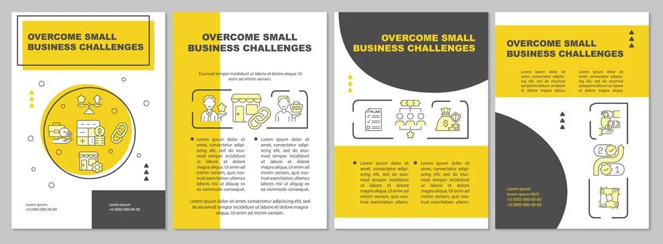 Overcome small business challenge process brochure template イラスト素材