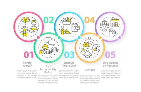 Overcome work burnout infographic template イラスト素材