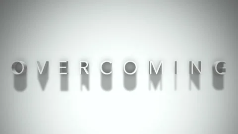 Overcoming 3D title animation with shadows on a white background Vídeo Stock 296512173