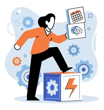 Overcoming Challenges and Boosting Productivity through Planning and Innovati Stock Illustration