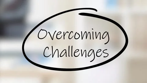 Overcoming Challenges Handwriting using black marker on glass Stock Footage 317834735