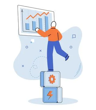 Overcoming Challenges Reaching New Heights in Business Performance and Succes Stock Illustration