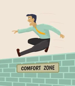 Overcoming comfort zone Stock Illustration