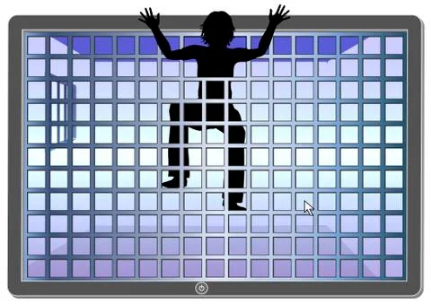 Overcoming computer addiction Stock Illustration
