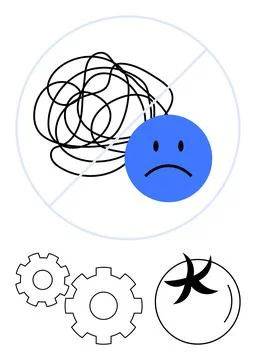 Overcoming Confusion Through Problem-Solving and Creativity Using Gears and.. Stock Illustration