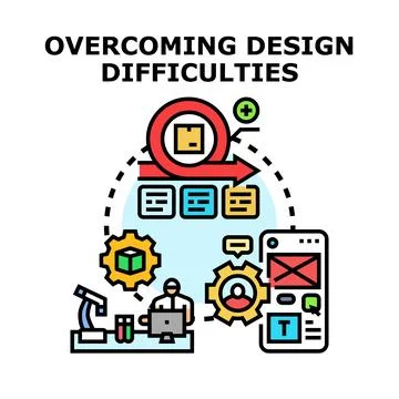 Overcoming design difficulties with agile development process Stock Illustration