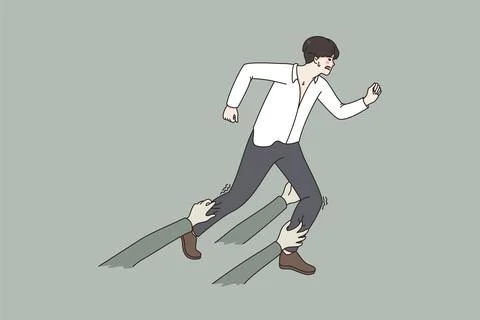 Overcoming difficulties in business concept. Illustrazione stock