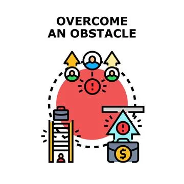 Overcoming obstacle concept finding solution business strategy Stock Illustration