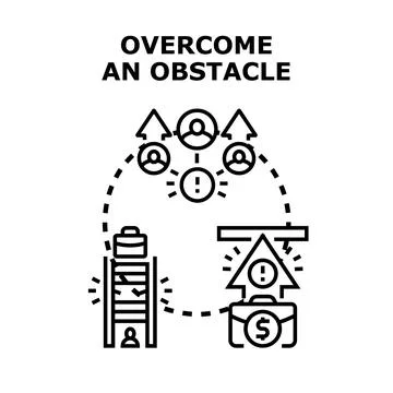 Overcoming obstacle concept finding solution business strategy Illustration