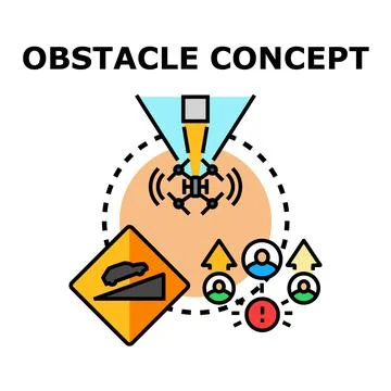 Overcoming obstacles concept for problem solving and business success 库存插图