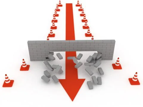 Overcoming obstacles Stock Illustration