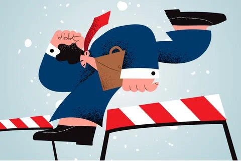 Overcoming problems and troubles concept Stock Illustration