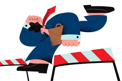 Overcoming problems and troubles concept 스톡 일러스트