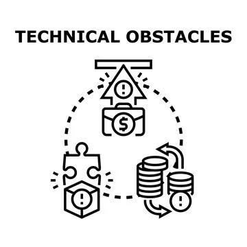 Overcoming technical obstacles in business development problem solving Stock Illustration
