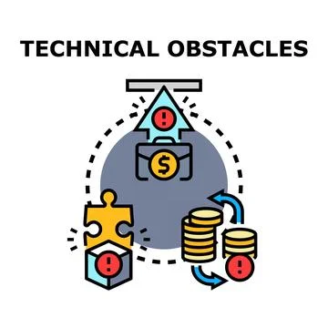 Overcoming technical obstacles in business development problem solving Stock Illustration