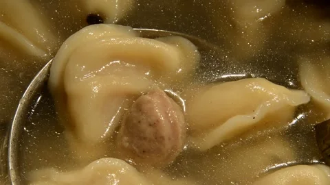 Overcooked dumplings with black pepper Stock Footage 291607820