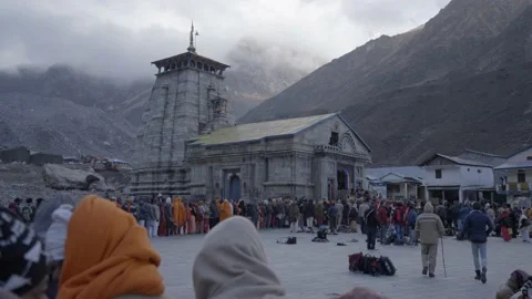 Overcrowded Devotees At Kedarnath Temple In Garhwal Himalayan Range Of Stock Footage 171871052