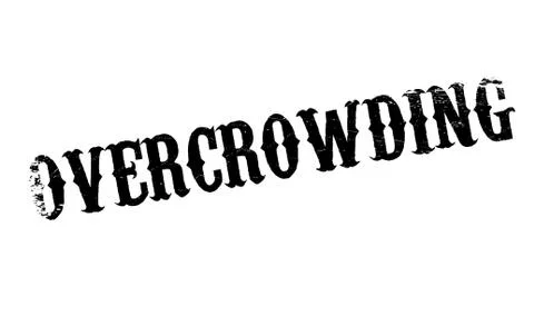 Overcrowding rubber stamp Stock Illustration