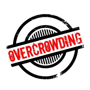Overcrowding rubber stamp Stock Illustration