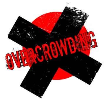 Overcrowding rubber stamp Stock Illustration