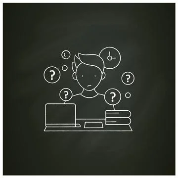Overdoer procrastinator chalk icon Stock Illustration