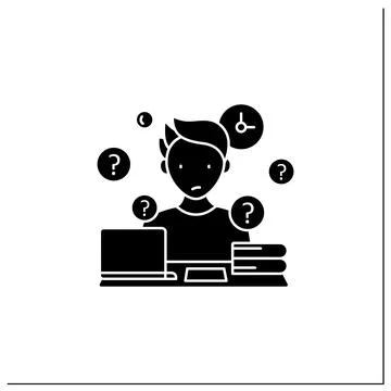 Overdoer procrastinator glyph icon Stock Illustration
