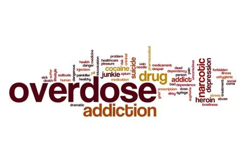 Overdose word cloud concept Stock Illustration