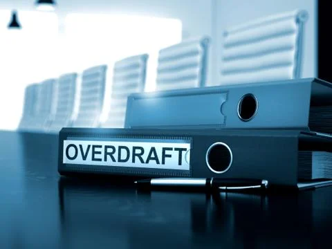 Overdraft on File Folder. Blurred Image Stock Illustration